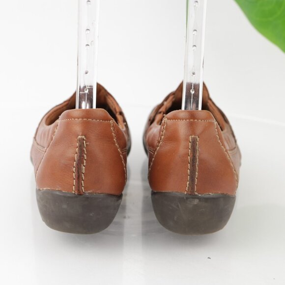 Clarks Womens Ordell Ava Slip On Shoes Size 7.5 Tan Brown Leather Loafer Flats - Picture 4 of 11